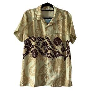 King Kameha men’s L Hawaiian print Shirt Lightweight Summer Tropical
